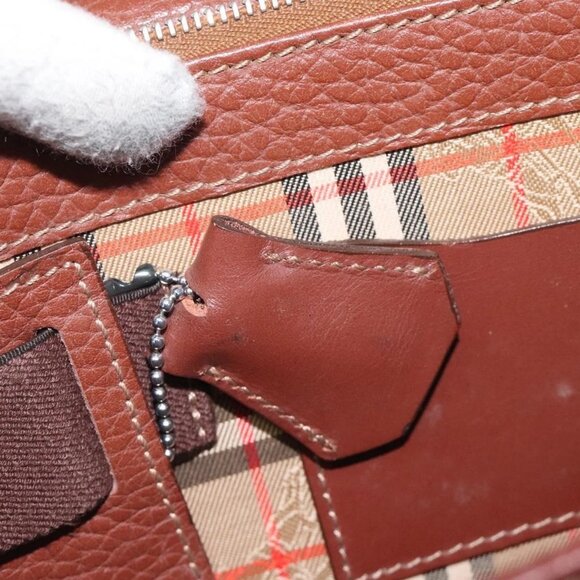 Burberrys Clutch Bag Leather Brown Auth ti2967 - Picture 12 of 16